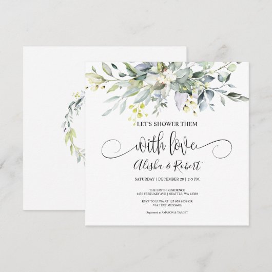 Laten we ze douchen met liefdeskoppels doucheuitno kaart (Voorkant / Achterkant)