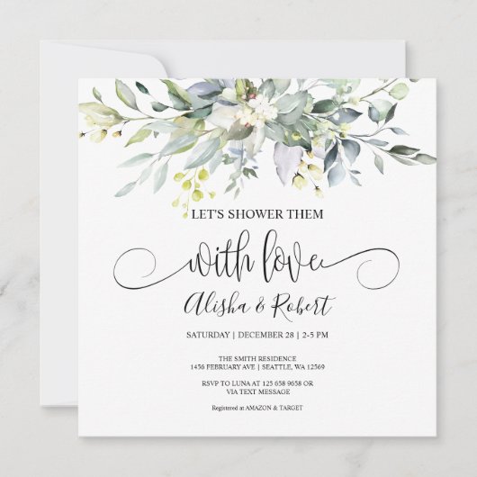 Laten we ze douchen met liefdeskoppels doucheuitno kaart (Voorkant)