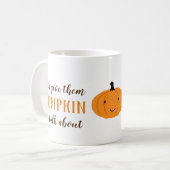 Laten we ze pompoen geven om over Halloween te pra Koffiemok (Voorkant links)