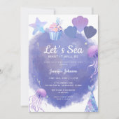 Laten we Zee Gender Reveal Ocean Gender Reveal Par Kaart (Voorkant)