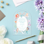 Laten we zeemeerminnen samen zijn, Mermaid Party V Acryl Uitnodigingen (Insitu (Huwelijk))