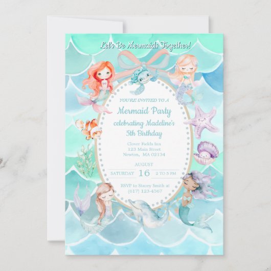 Laten we zeemeerminnen samen zijn, Mermaid Party V Kaart (Voorkant)