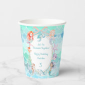 Laten we zeemeerminnen samen zijn, Mermaid Party V Papieren Bekers (Voorkant)