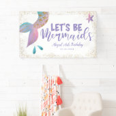 Laten we zeemeerminnen verjaardagsfeestje spandoek (Insitu)