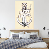 laten we zeilen vintage nautische poster canvas afdruk (Insitu (Slaapkamer))