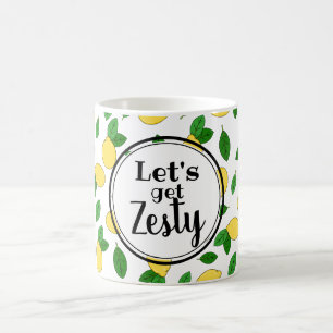 Laten we Zesty Funny Quote Lemon Clip art Patroon  Koffiemok