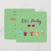 Laten we zomervakantie Soiree uitnodigen Kaart (Voorkant / Achterkant)