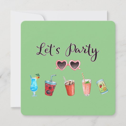 Laten we zomervakantie Soiree uitnodigen Kaart (Voorkant)