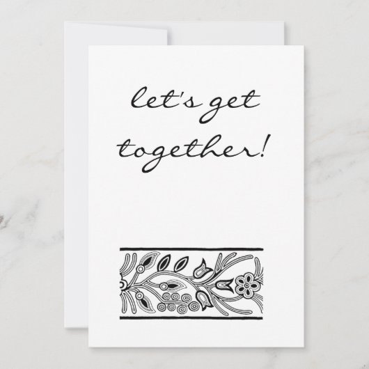 Laten we zwart en wit uitnodigen kaart (Voorkant)