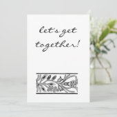 Laten we zwart en wit uitnodigen kaart (Staand voorkant)