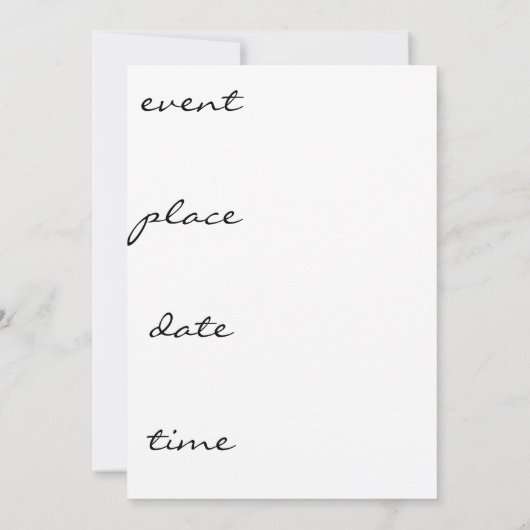 Laten we zwart en wit uitnodigen kaart (Achterkant)