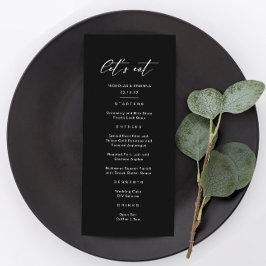 Laten we zwarte bruiloft eten menu