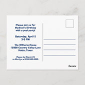 Laten we Zwemmen Meisjes Verjaardag Zwembad Feest Briefkaart (Achterkant)