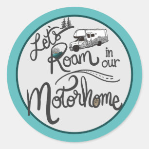 Laten we zwerven in onze camper Sticker