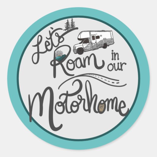 Laten we zwerven in onze camper Sticker (Voorkant)