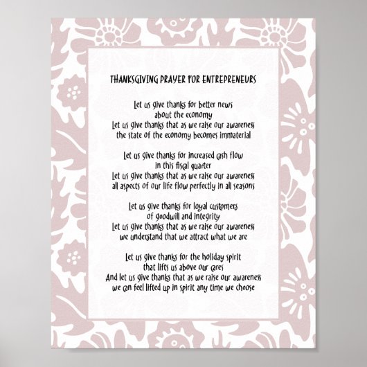 Laten wij danken Bloemisterij Gebedsdame Poster (Voorkant)