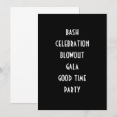 LATEN WIJ DE CELEBRAAT VOOR GEEN REDEN INVITE GEVE KAART (Voorkant / Achterkant)