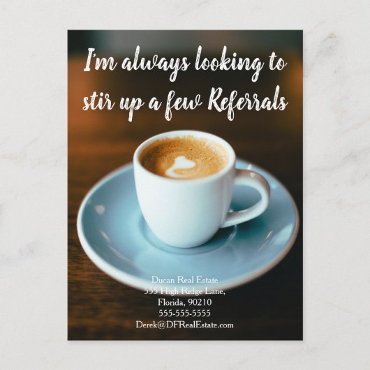 latente cliënten verwijzen onroerend goed marketin briefkaart (Voorkant)