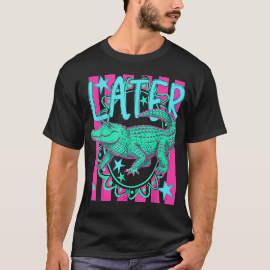 Later After While Alligator Hawaii Strand Zomer T-shirt (Voorkant)