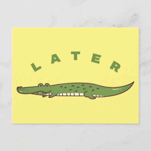 Later Alligator Ansichtkaart - Speelse Afscheid On Feestdagenkaart (Voorkant)