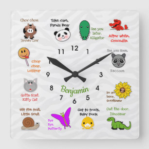 Later, Alligator Rhyme Wall Clock Vierkante Klok