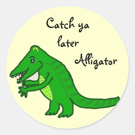 Later Alligator Ronde Sticker (Voorkant)