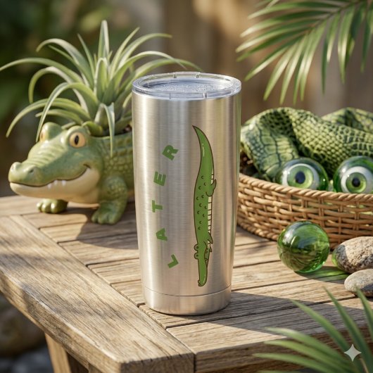 Later Alligator Thermoskan - Leuk Afscheidsgeschen Geïsoleerde Drinkbeker