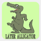 Later Alligator Vierkante Sticker (Voorkant)