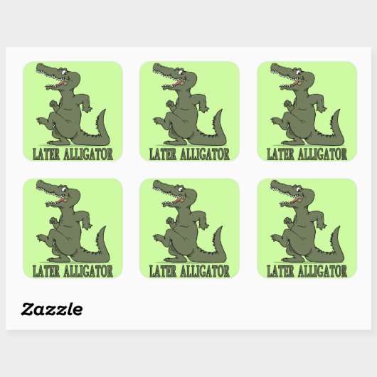 Later Alligator Vierkante Sticker (Vel)