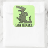 Later Alligator Vierkante Sticker (Tas)
