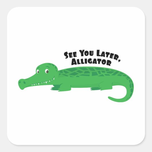 Later Alligator Vierkante Sticker (Voorkant)