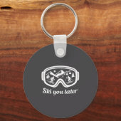 Later Fun Winter Ski Jouw Skibril Sleutelhanger (Voorkant)