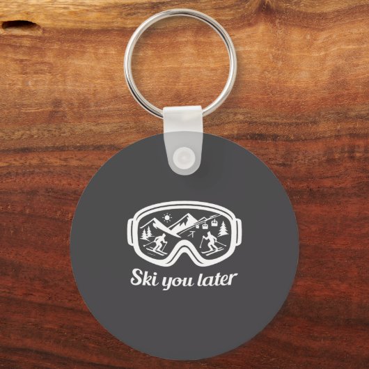 Later Fun Winter Ski You Ski Goggles Sleutelhanger (Voorkant)