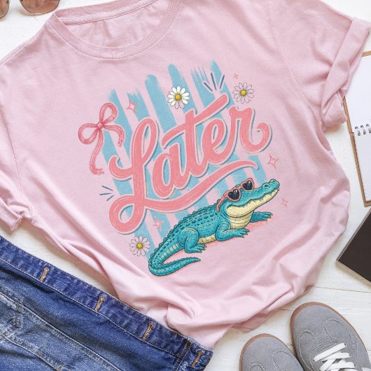 Later Gator Coquette Preppy Gestreepte  T-shirt