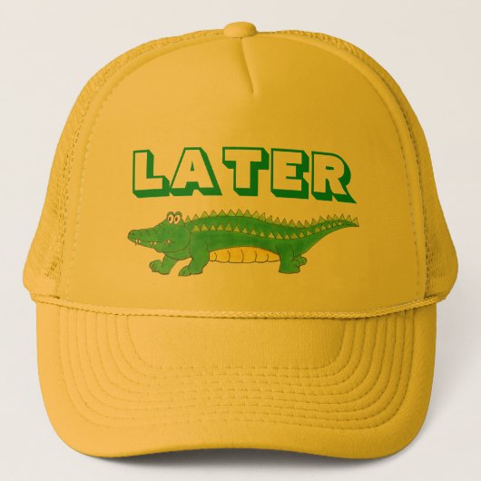 Later Gator Groene Alligator Krokodil Reptiel Trucker Pet (Voorkant)