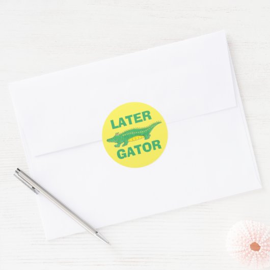 Later Gator Leuke Cartoon Alligator Reptiel Zoo Ronde Sticker (Envelop)