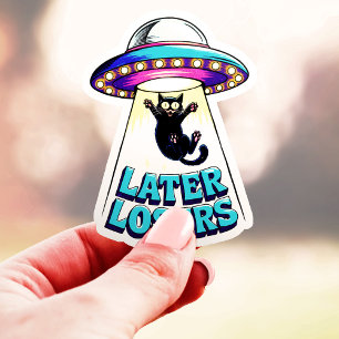 Later Losers Alien Kat Ontvoering Vinyl Sticker