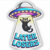 Later Losers Alien Kat Ontvoering Vinyl Sticker (Voorkant)