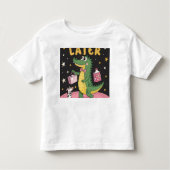 "LATER" - Retro Cartoon Alligator met een verrassi Kinder Shirts (Voorkant)