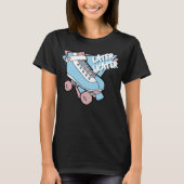 Later Skater Pastel Pink Blue Cartoon Rollerskate T-shirt (Voorkant)
