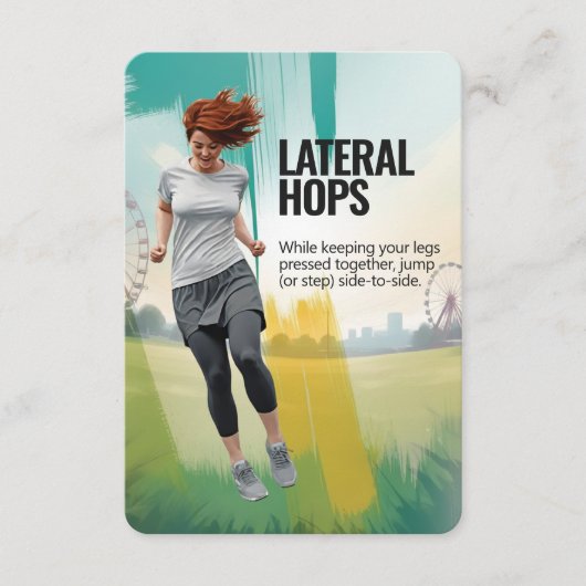 Lateral Hops Fitness Kaart met blauwe achterkant (Voorkant)