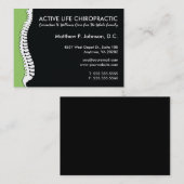 Laterale wervelkolom (groen) Overmaatse chiropract Visitekaartje (Voorkant / Achterkant)
