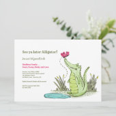 Latere Alligator die weggaat Kaart (Staand voorkant)