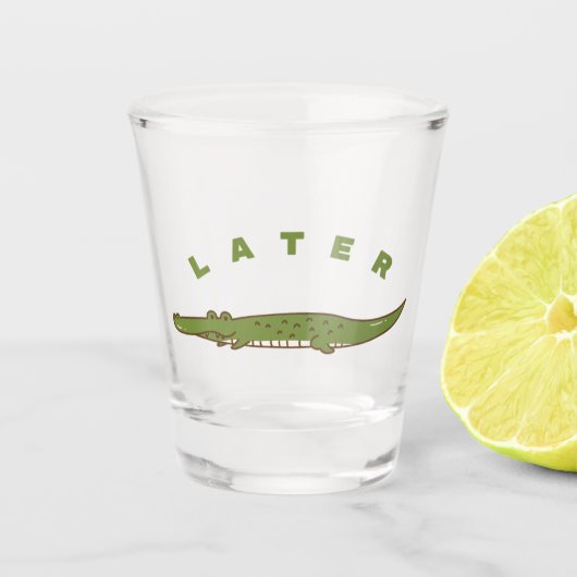 Latere Alligator Shot Glass - Leuk afscheidsontwer Glas (Voorkant)