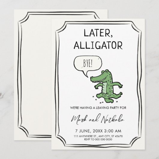 Latere Alligator, Uitnodiging van de Partij (Voorkant / Achterkant)