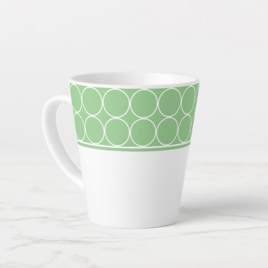 Latere Mok-Groene & Witte Stippen Latte Mok (Linkerhoek)