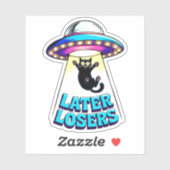 Latere verliezers Alien Cat Abduction Vinyl Sticker (Vel)