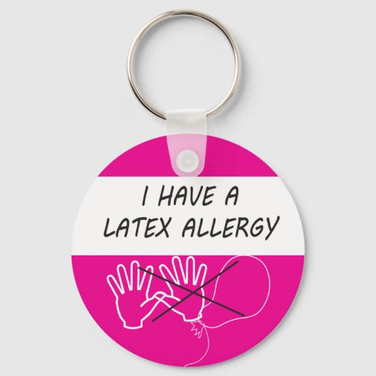 Latex allergie Alarm toetsenbord fob medisch label Sleutelhanger (Voorkant)
