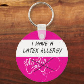 Latex allergie Alarm toetsenbord fob medisch label Sleutelhanger (Voorkant)