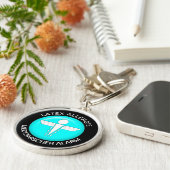 LATEX ALLERGIE Medical Alert - Button Sleutelhange Sleutelhanger (Zijkant)